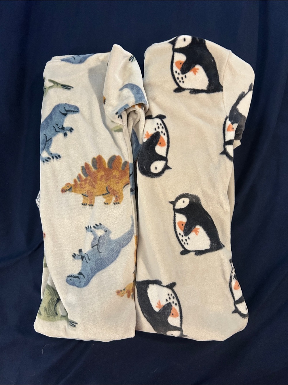 Carter's White & Navy Dinosaurs and Penguin Footie Set